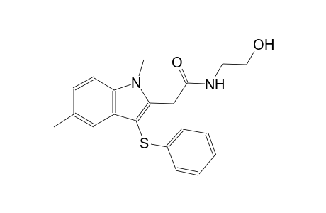 1H-indole-2-acetamide, N-(2-hydroxyethyl)-1,5-dimethyl-3-(phenylthio)-