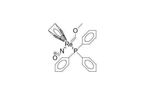 Cyclopentadienyl-methoxymethylidene-nitrosyl-triphenylphosphino rhenium cation