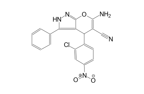 6-amino-4-(2-chloro-4-nitrophenyl)-3-phenyl-2,4-dihydropyrano[2,3-c]pyrazole-5-carbonitrile