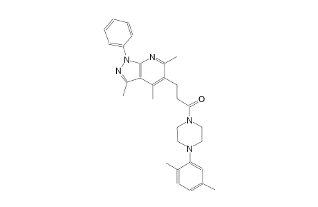 1H-pyrazolo[3,4-b]pyridine, 5-[3-[4-(2,5-dimethylphenyl)-1-piperazinyl]-3-oxopropyl]-3,4,6-trimethyl-1-phenyl-