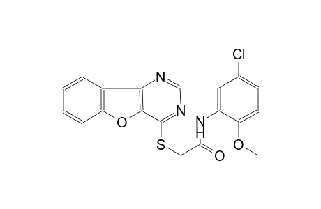 2-([1]benzofuro[3,2-d]pyrimidin-4-ylsulfanyl)-N-(5-chloro-2-methoxyphenyl)acetamide