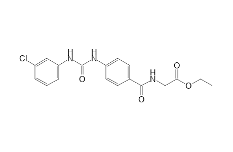 p-[3-(m-chlorophenyl)ureido]hippuric acid, ethyl ester