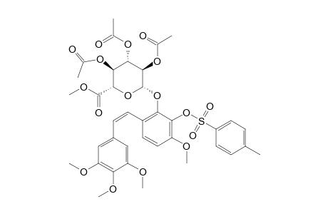 #34A;MAJOR_ISOMER;(Z)-3-(S),4-(S),5-(R)-TRIACETOXY-6-(S)-[(3,4,5-TRIMETHOXY)-(4'-METHOXY-3'-(PARA-TOLUENESULFONYLOXY)-2'-STILBENYLOXY)]-TETRAHYDROPYRAN-2(S)-C