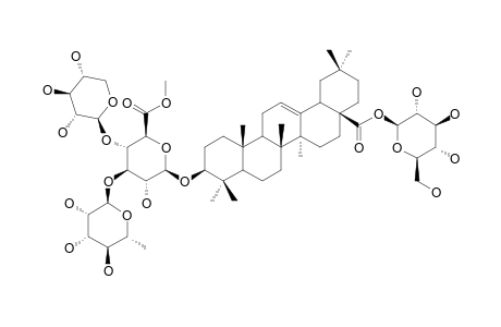 PUTRANOSIDE-D;3-O-BETA-[RHAMNOPYRANOSYL-(1->3)-[XYLOPYRANOSYL-(1->4)]-(6-O-METHYL)-GLUCURONOPYRANOSYL]-OLEANOLIC-ACID-28-O-GLUCOPYRANOSYLESTER