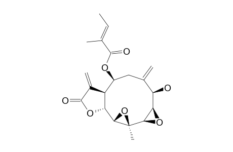 EUPAKIRUNSIN_A;8-BETA-TIGLOYLOXY-1-BETA-HYDROXY-2-BETA,3-EPOXY-4-BETA,5-EPOXY-6-BETA-H,7-ALPHA-H-GERMACRA-10(14),11(13)-DIEN-6,12-OLIDE