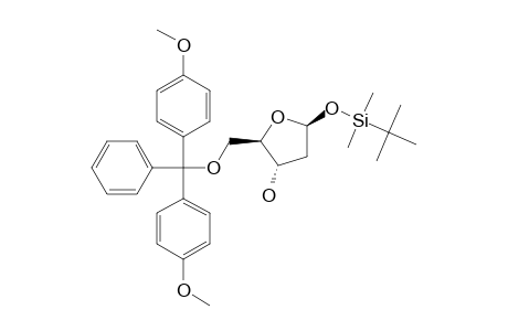 1-O-[(TERT.-BUTYL)-DIMETHYLSILYL]-2-DESOXY-5-O-(4,4'-DIMETHOXYTRIPHENYLMETHYL)-BETA-D-RIBOFURANOSE;COMPOUNF-#3B