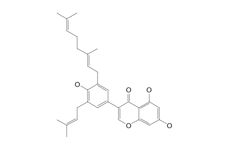 MILLEWANIN_D;3-[3-(3,7-DIMETHYL-2,6-OCTADIENYL)-4-HYDROXY-5-(3-METHYL-2-BUTENYL)-PHENYL]-5,7-DIHYDROXY-4H-1-BENZOPYRAN-4-ONE