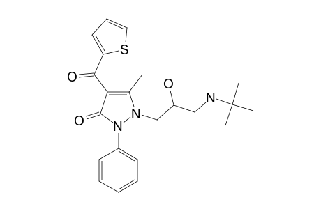 1-(2-HYDROXY-3-(TERT.-BUTYLAMINO)-PROPYL)-5-METHYL-2-PHENYL-4-(2-THIENOYL)-1,2-DIHYDRO-PYRAZOL-3-ONE