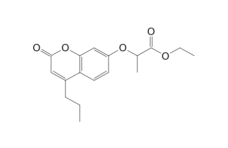 2-[(2-oxo-4-propyl-2H-1-benzopyran-7-yl)oxy]propionic acid, ethyl ester