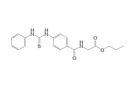 p-(3-phenyl-2-thioureido)hippuric acid, propyl ester