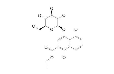 1,4,8-TRIHYDROXY-3-NAPHTHALENECARBOXYLIC-ACID-1-O-BETA-D-GLUCOPYRANOSIDE-ETHYLESTER