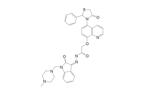 (Z)-N'-[1-[(4-METHYLPIPERAZIN-1-YL)-METHYL]-2-OXO-INDOLIN-3-YLIDENE]-2-[[5-(4-OXO-2-PHENYL-THIAZOLIDIN-3-YL)-QUINOLIN-8-YL]-OXY]-ACETOHYDRAZIDE