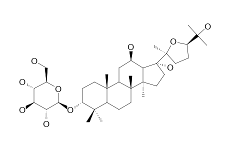 20-(S),24-(R)-EPOXY-3-ALPHA,12-BETA,17-ALPHA,25-TETRAHYDROXYDAMMARANE_3-O-BETA-D-GLUCOPYRANOSIDE