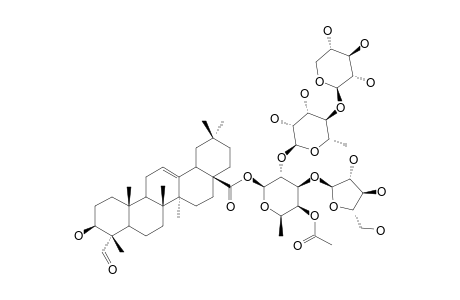 28-O-BETA-[XYLOPYRANOSYL-(1->4)-RHAMNOPYRANOSYL-(1->2)-(4-ACETYL)-[ARABINOFURANOSYL-(1->3)]-FUCOPYRANOSYL]-GYPSOGENIN