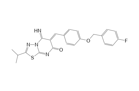 7H-[1,3,4]thiadiazolo[3,2-a]pyrimidin-7-one, 6-[[4-[(4-fluorophenyl)methoxy]phenyl]methylene]-5,6-dihydro-5-imino-2-(1-methylethyl)-,