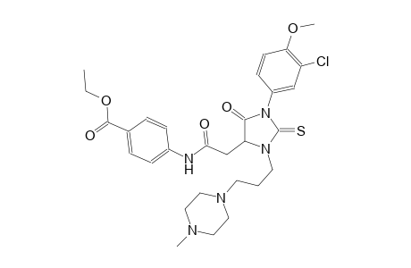 ethyl 4-[({1-(3-chloro-4-methoxyphenyl)-3-[3-(4-methyl-1-piperazinyl)propyl]-5-oxo-2-thioxo-4-imidazolidinyl}acetyl)amino]benzoate