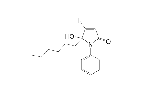 5-n-hexyl-5-hydroxyl-4-iodo-1-phenyl-pyrrol-2(5H)-one