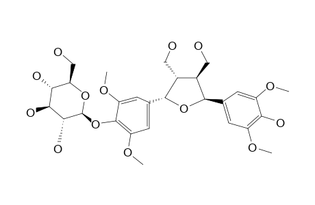 7,7'-BIS-(4-HYDROXY-3,5-DIMETHOXYPHENYL)-8,8'-DIHYDROXYMETHYL-TETRAHYDROFURAN-4-O-BETA-GLUCOPYRANOSIDE