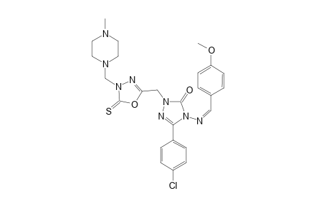 #15A;4-[(4-METHOXYBENZYLIDENE)-AMINO]-5-(4-CHLOROPHENYL)-2-[[4-[(4-METHYLPIPERAZIN-1-YL)-METHYL]-5-THIOXO-4,5-DIHYDRO-1,3,4-OXADIAZOL-2-YL]-METHYL]-2,4-DIHYDRO