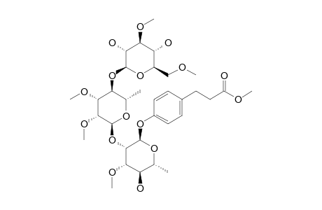 #13;NT-P;PARA-(2-METHOXYCARBONYLETHYL)-PHENYL-O-(3,6-DI-O-METHYL-BETA-D-GLUCOPYRANOSYL)-(1->4)-O-(2,3-DI-O-METHYL-ALPHA-L-RHAMNOPYRANOSYL)-(1->2)-3-O-METHYL-AL