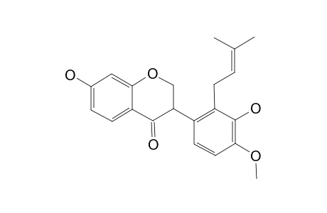 SECUNDIFLOROL-F;(3R)-2'-GAMMA,GAMMA-DIMETHYLALLYL-7,3'DIHYDROXY-4'-METHOXYISOFLAVANONE