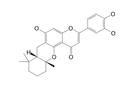 UGONIN_S;4''A,5'',6'',7'',8'',8''A-HEXAHYDRO-7,3',4'-TRIHYDROXY-5'',5'',8''A-TRIMETHYL-4-H-CHROMENO-[2''.3'':5.6]-FLAVONE