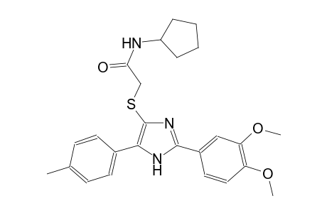 acetamide, N-cyclopentyl-2-[[2-(3,4-dimethoxyphenyl)-5-(4-methylphenyl)-1H-imidazol-4-yl]thio]-