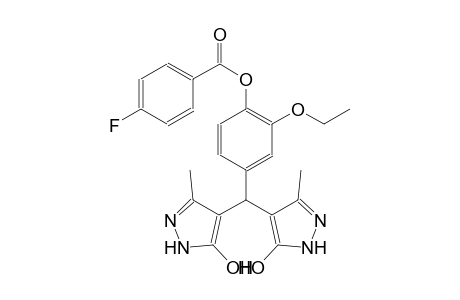 4-[bis(5-hydroxy-3-methyl-1H-pyrazol-4-yl)methyl]-2-ethoxyphenyl 4-fluorobenzoate