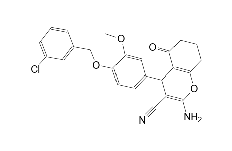 2-amino-4-{4-[(3-chlorobenzyl)oxy]-3-methoxyphenyl}-5-oxo-5,6,7,8-tetrahydro-4H-chromene-3-carbonitrile