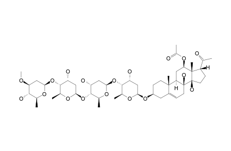 12-O-ACETYLLINEOLON-3-O-BETA-D-OLEANDROPYRANOSYL-(1->4)-BETA-D-DIGITOXOPYRANOSYL-(1->4)-BETA-D-DIGITOXOPYRANOSYL-(1->4)-BETA-D-DIGITOXOPYRAN