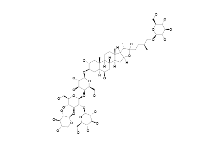 26-O-BETA-D-GLUCOPYRANOSYL-(25S)-5-ALPHA-FUROSTAN-2-ALPHA,3-BETA,6-BETA,22-XI,26-PENTOL-3-O-BETA-D-GLUCOPYRANOSYL-(1->2)-O-[BETA-D-XYLOPYRANOSYL-(1