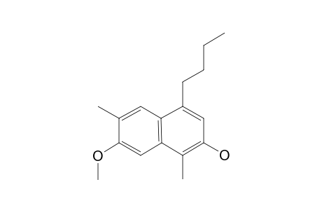 4-BUTYL-7-METHOXY-1,6-DIMETHYLNAPHTHALENE-2-OL