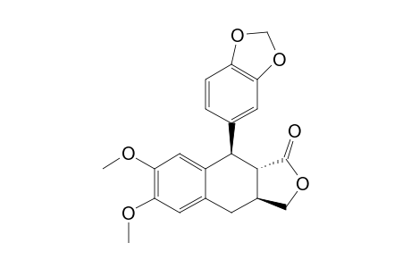 (-)-(1S,2R,3R)-1-(3',4'-METHYLENEDIOXYPHENYL)-3-(HYDROXYMETHYL)-6,7-DIMETHOXY-1,2,3,4-TETRAHYDRONAPHTHALENE-2-CARBOXYLIC-ACID-LACTONE