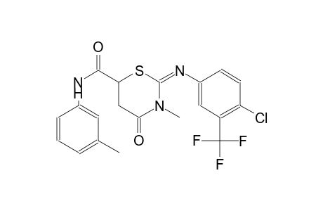 (2E)-2-{[4-chloro-3-(trifluoromethyl)phenyl]imino}-3-methyl-N-(3-methylphenyl)-4-oxotetrahydro-2H-1,3-thiazine-6-carboxamide