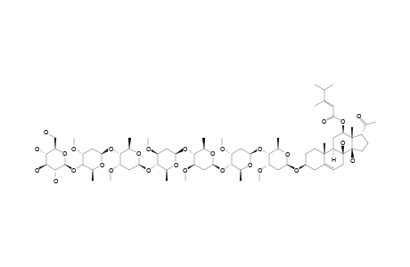 CYNANCHOGENIN-3-O-BETA-D-GLUCOPYRANOSYL-(1->4)-BETA-D-CYMAROPYRANOSYL-(1->4)-BETA-D-CYMAROPYRANOSYL-(1->4)-BETA-D-OLEANDROPYRANOSYL-(1->4)-