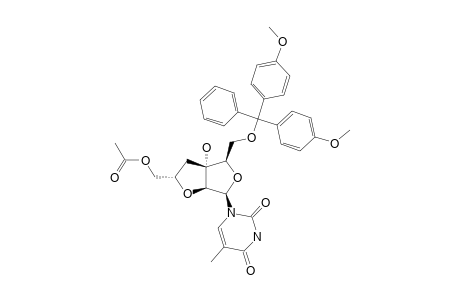 (1S,3S,5R,6R,8R)-3-ACETOXYMETHYL-6-(4,4'-DIMETHOXYTRITYLOXYMETHYL)-5-HYDROXY-8-(THYMIN-1-YL)-2,7-DIOXABICYCLO-[3.3.0]-OCTANE