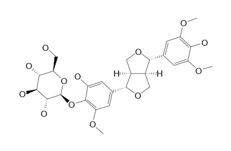 #1;VISCOLORATIN;(1S,3AR,4S,6AR)-1-[(3,5-DIMETHOXY-4-HYDROXYL)-PHENYL]-4-[(3-METHOXY-4-O-BETA-D-GLUCOPYRANOSYL-5-HYDROXYL)-PHENYL]-TETRAHYDRO-1H,3H-FURO-[3,4-C]