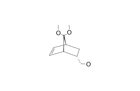 (+/-)-(1S*,4S*,5S*)-5-HYDROXYMETHYLBICYCLO-[2.2.1]-HEPT-2-EN-7-ONE-DIMETHYLKETAL