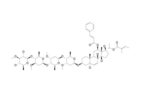 #7;12-O-CINNAMOYL-20-O-E-2-METHYL-2-BUTENOYL-(20S)-PREGN-6-ENE-3-BETA,5-ALPHA,8-BETA,12-BETA,14-BETA,17-BETA,20-HEPTOL-3-O-BETA-D-THEVETOPYRANOSYL-(1->4)-BETA-