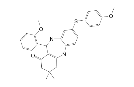 11-[(ORTHO-METHOXY)-PHENYL]-8-[(PARA-METHOXY)-PHENYLTHIO]-3,3-DIMETHYL-2,3,4,5,10,11-HEXAHYDRO-1H-DIBENZO-[B,E]-[1,4]-DIAZEPIN-1-ONE