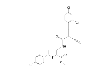 5-(p-CHLOROPHENYL)-3-(alpha-CYANO-2,4-DICHLOROCINNAMAMIDO)-2-THIOPHENECARBOXYLIC ACID, METHYL ESTER