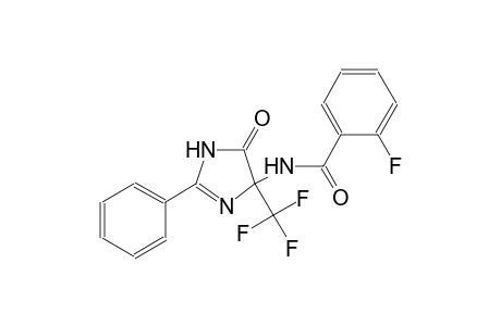 2-Fluoro-N-(5-oxo-2-phenyl-4-trifluoromethyl-4,5-dihydro-1H-imidazol-4-yl)-benzamide