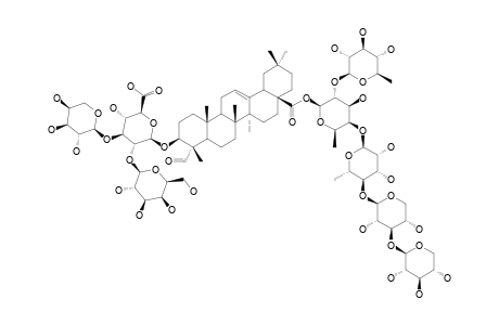 MS-1;3-O-BETA-[GALACTOPYRANOSYL-(1->2)-[ARABINOPYRANOSYL-(1->3)]-GLUCURONOPYRANOSYL]-GYPSOGENIN-28-O-[XYLOPYRANOSYL-(1->3)-XYLOPYRANOSYL-(1->4)-RH