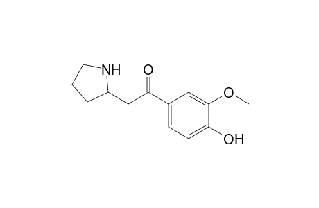 Ethanone, 1-(4-hydroxy-3-methoxyphenyl)-2-(2-pyrrolidinyl)-, (.+-.)-