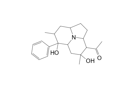 Ethanone, 1-(decahydro-4,6-dihydroxy-4,7-dimethyl-6-phenyl-1H-pyrrolo[2,1,5-de]quinolizin-3-yl)-, [2aS-(2a.alpha.,3.alpha.,4.alpha.,5a.alpha.,6.alpha.,7.alpha.,8a.beta.)]-