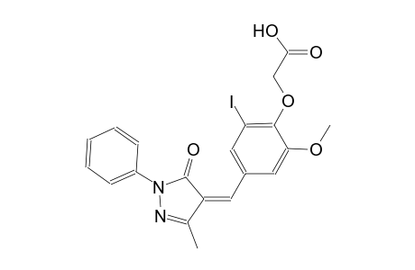 {2-iodo-6-methoxy-4-[(Z)-(3-methyl-5-oxo-1-phenyl-1,5-dihydro-4H-pyrazol-4-ylidene)methyl]phenoxy}acetic acid