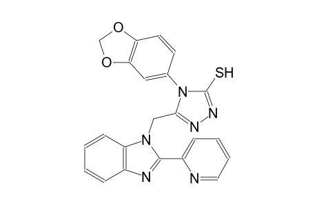 4-(1,3-benzodioxol-5-yl)-5-{[2-(2-pyridinyl)-1H-benzimidazol-1-yl]methyl}-4H-1,2,4-triazol-3-yl hydrosulfide