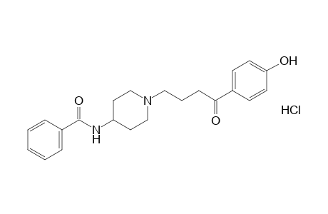 N-{1-[3-(p-hydroxybenzoyl)propyl]-4-piperidyl}-4-piperidyl}benzamide, monohydrochloride