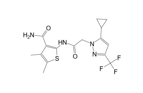 2-({[5-cyclopropyl-3-(trifluoromethyl)-1H-pyrazol-1-yl]acetyl}amino)-4,5-dimethyl-3-thiophenecarboxamide