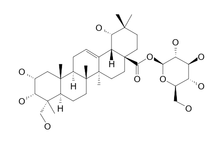 2-ALPHA,3-ALPHA,19-ALPHA,23-TETRAHYDROXY-URSOLIC-ACID-28-O-BETA-D-GLUCOPYRANOSIDE